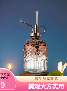 【复古玻璃喷壶】高颜值气压式园艺家用玻璃喷壶浇花喷壶洒水壶小