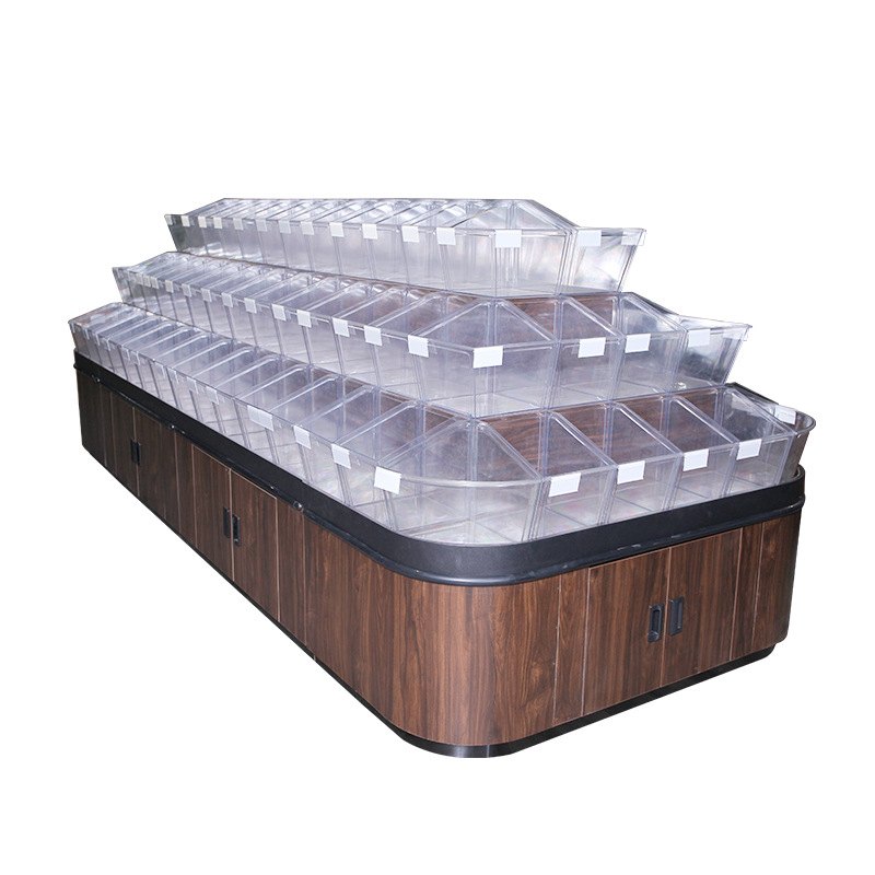 超市散货柜 木质干果柜 钢木糖果柜 散称食品货架塑料边散称柜台,淘宝优惠券,粉丝福利购,淘宝优惠卷