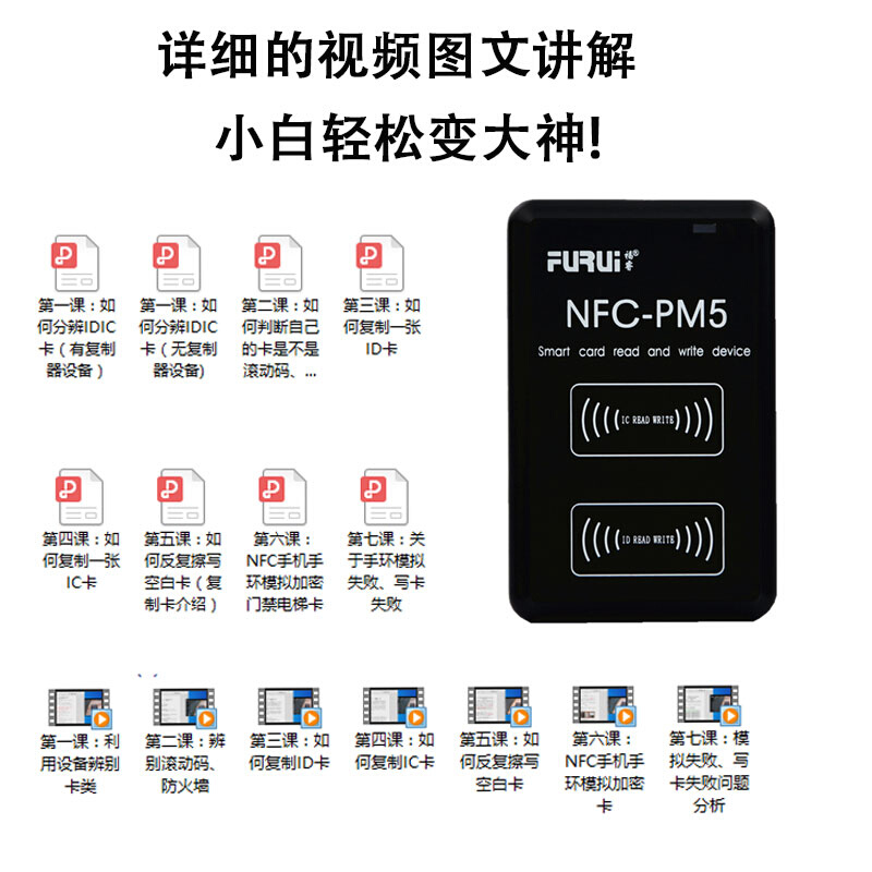 福睿pmpro复制机idic门禁复制读写器nfc模拟小区加密电梯卡读卡器-图2