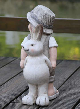 花园庭院装饰卡通人物兔子摆件创意户外树脂幼儿园景观园艺别墅