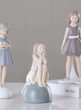 北欧小摆件家居装饰品儿童女生房间布置桌面摆设卡通娃娃人物可爱