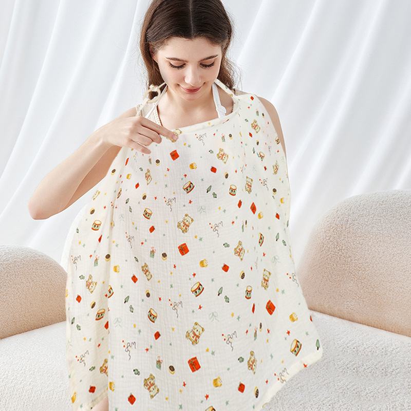 哺乳巾纯棉纱布喂奶遮羞布产后外出防走光神器母乳遮挡衣夏季薄款 - 图3
