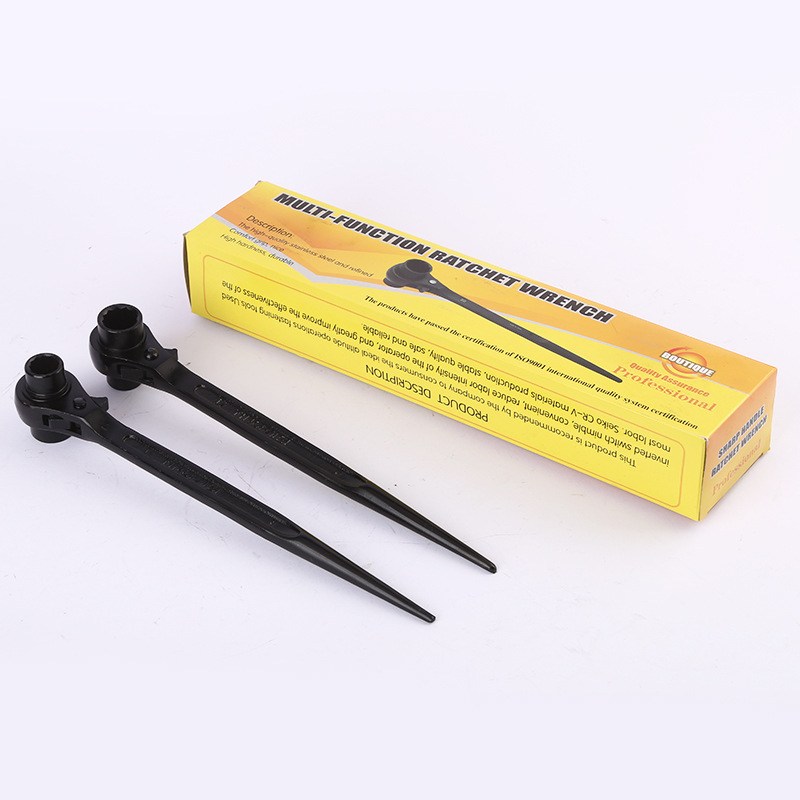 东圣黑色电泳尖尾建筑扳手12-14双向套筒快脱架子电泳防锈棘轮 - 图1