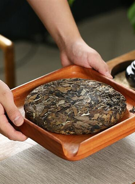 茶盘整块原木简易茶盘花梨木分茶盘实木整块原木一体收纳茶盘普洱