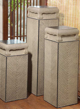 户外庭院花园门口装饰柱子禅意招财摆件新中式室内仿石展示柱底座