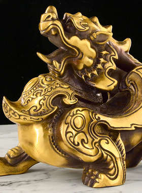 铜貔貅摆件大小号公母一对天禄皮丘霸王貔家居办公室桌装饰品纯