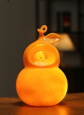 葫芦流水喷泉循环水招财风水轮客厅办公室茶桌装饰摆件乔迁开业礼