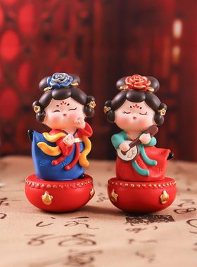 网红热卖唐宫赋不倒翁礼物仕女小姐姐小号少女古风装饰摆件唐朋友