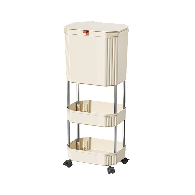 厨房垃圾桶家用高款大容量客厅垃圾筒起一件可小推车移动批置物架 - 图3
