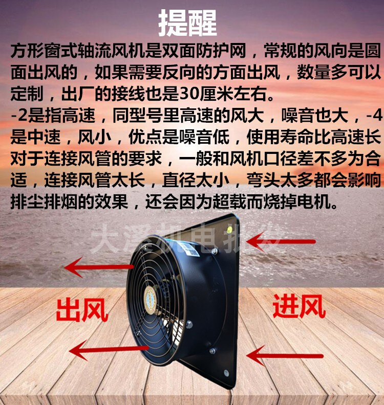 YWF方形外转子低噪音轴流风机工业排尘排烟设备通风降温220V380V-图2