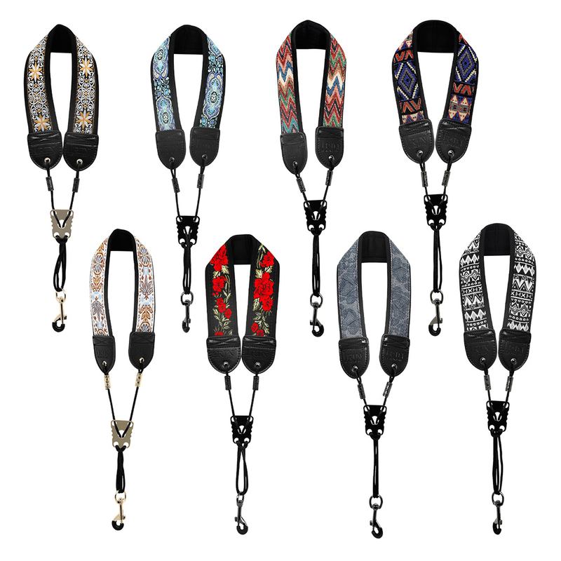 萨克斯背带高中次中音萨克斯肩带加调节带挂带刺绣吊带脖棉背带可 - 图2