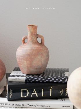 诧寂风陶艺花瓶斑驳新中式瓷器装饰品摆件玄关电视柜插花水培陶瓷