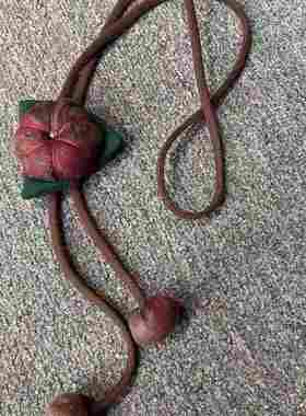 新疆包邮花苞复古百搭布艺民族风吊坠项链饰品挂件手工成品