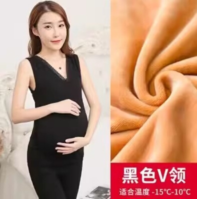 孕妇外穿保暖背心女款冬季新款加绒加厚内穿紧身棉打底衫蕾丝大码