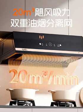 威力抽油烟机家用厨房大吸力老式小型吸油烟机顶吸式出租房抽烟机