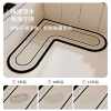 L-shaped kitchen floor mats are non-slip, oil-proof, wipeable and wash-free door special waterproof foot mats, diatom mud absorbent carpets