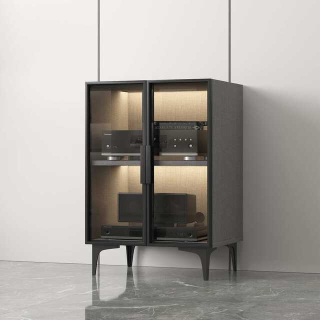 Minimalist glass door amplifier cabinet professional audio amplifier rack cabinet audio and video equipment equipment with door CD cabinet tripod