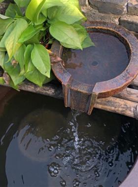 自制水幕墙流水罐带出水口庭院景观陶罐带嘴花园造景摆件户外精致