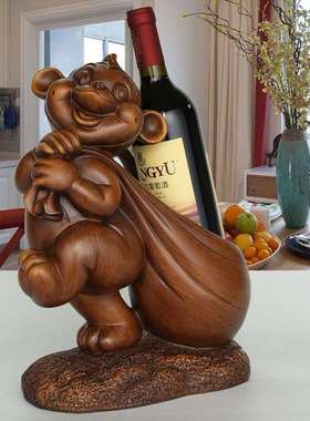 客厅装饰猴子摆件创意红酒饰新实用收纳送礼物摆生日工艺品架中式