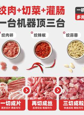 冠霆绞肉机商用大型不锈钢多功能切丝切片一体机大功率打肉灌肠机