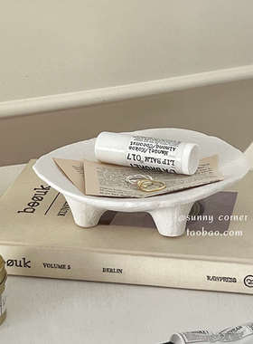 北欧陶瓷收纳盘香薰首饰展示盘玄关桌面置物盘高级感艺术托盘摆件