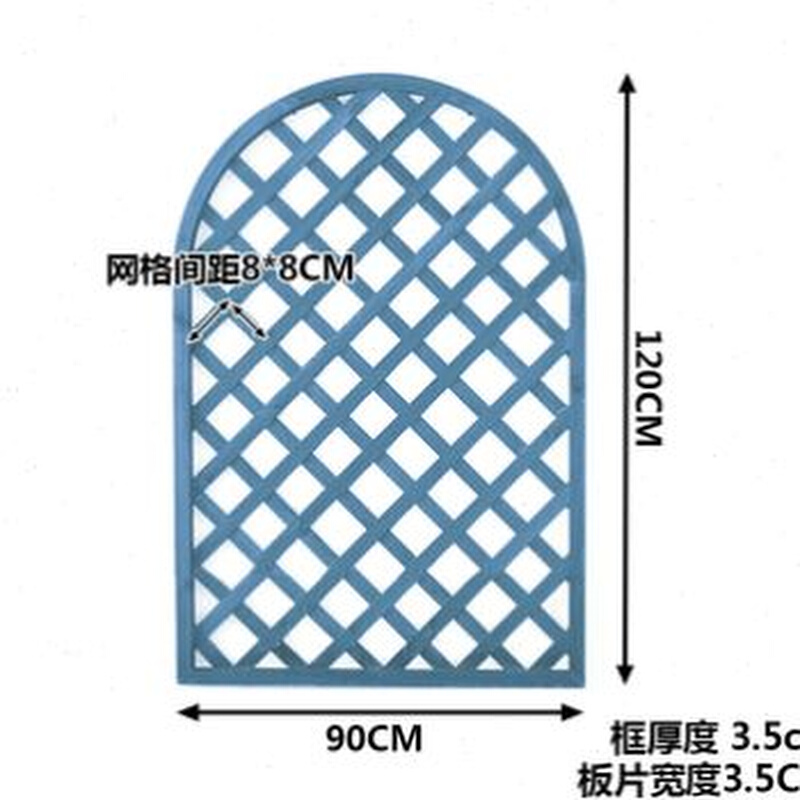 防腐木花架c室内客厅壁挂装饰户外庭院阳台黄金葛弧形木网格花盆 - 图0