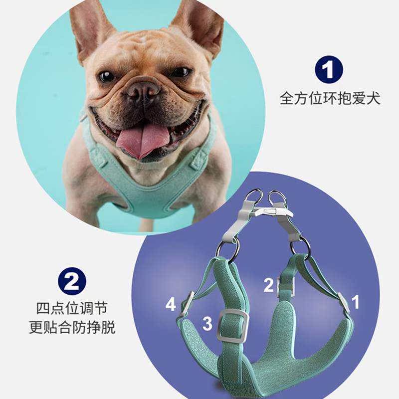 狗狗牵引绳中型大型犬狗链子遛狗背心式狗绳子金毛拉布拉多胸背带 - 图2