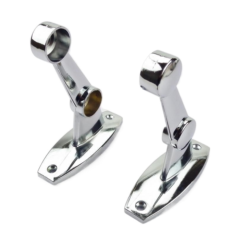 双层毛巾架底座毛巾杆配件法兰19 22 25圆头不锈钢管固定毛巾座 - 图0