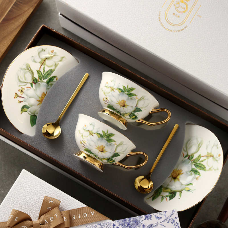 第五味咖啡杯子高档精致骨瓷高级感轻奢陶瓷英式下午茶具套装礼盒 - 图1