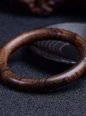 沉香手镯纯天然保真沉香木加里曼丹虎纹花型檀木简约复古文艺名族