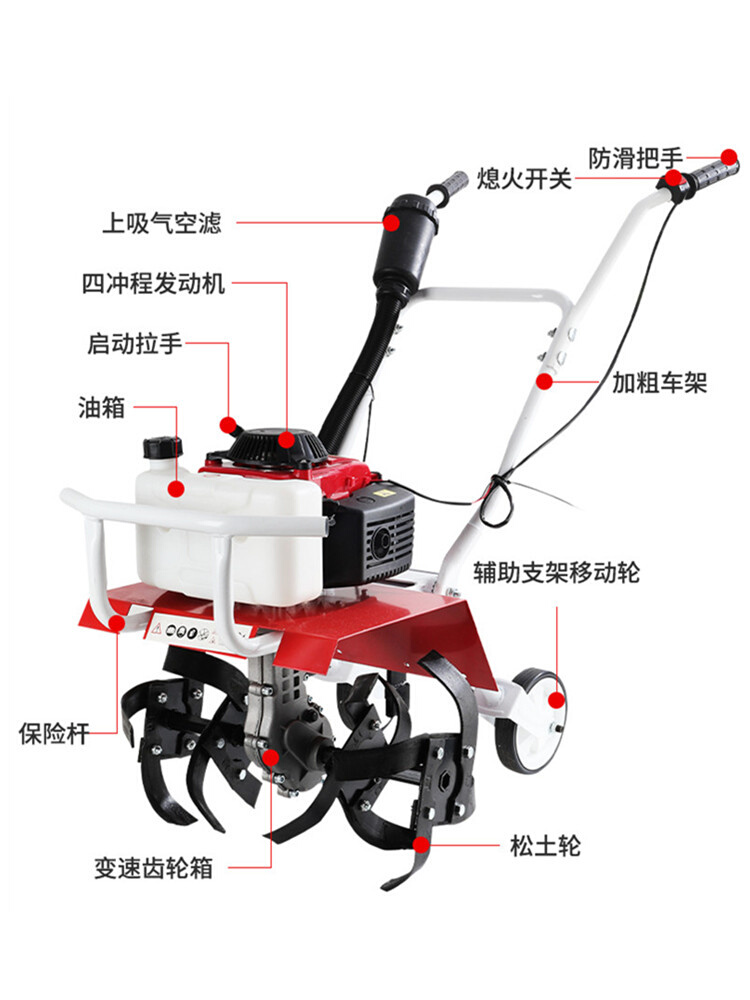 微耕机旋耕机小型农用耕地机打田打地机家用翻土松土神器开沟犁地 - 图3
