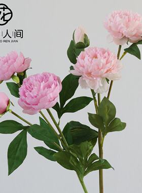 仿真牡丹花大朵芍药假花绢花摆设餐桌花茶几插瓶花艺中式家居装饰