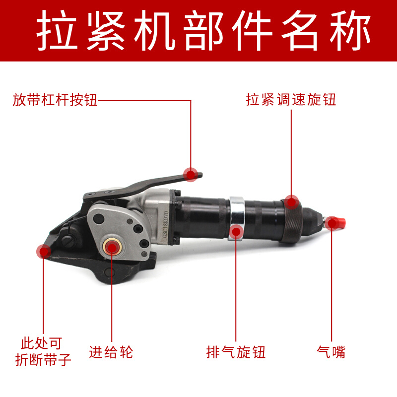 气动钢带打包机铁皮打包机分体式捆扎机锁扣机拉紧器自动打包机 - 图2