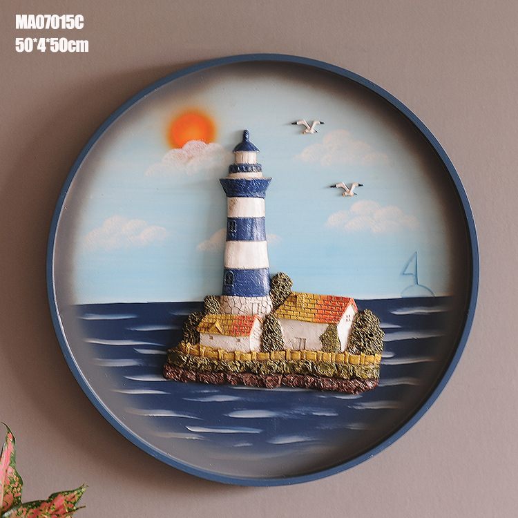 地中海风格树脂海鸟浮雕画创意装饰画餐厅沙滩椅壁挂画框画迈瑞恩 - 图1