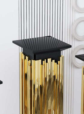 样板间抽象人物雕塑摆件现代轻奢不锈钢基底座售楼处酒店落地摆台