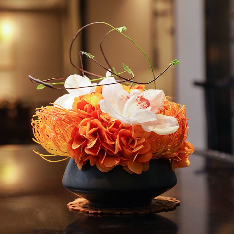 新中式仿真花艺绣球浆果摆件样板房茶室茶几餐桌面售楼处软装饰品 - 图2