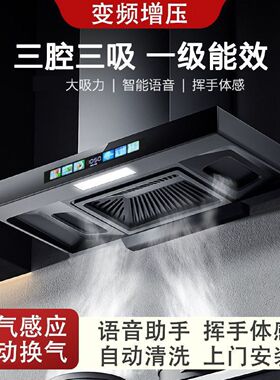 真美油烟机厨房家用抽油烟机大吸力顶吸欧式t型出租房烟机自清洗