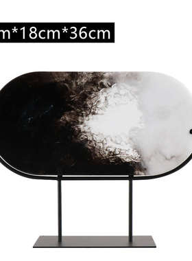 现代新中式创意水墨意境客厅玄关电视酒柜样板房间书房装饰品摆件