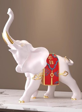 吉祥如意一对大象摆件高档客厅招财电视柜酒柜装饰品乔迁新居礼品