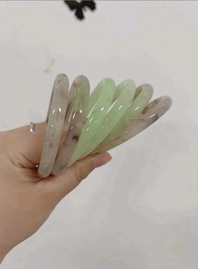 水墨江南古风玻璃仿玉叮当镯女马面裙手镯子汉服旗袍配饰新中式款