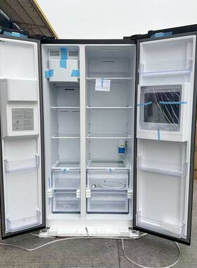 跨境带制冰吧台多功能对开双开门智能家用一级双变频节能电冰箱出