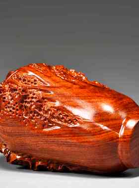 花梨木雕白菜摆件客厅玄关装饰品家居店铺红木雕刻开业乔迁送礼品