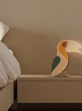 新品 新款鲸鱼孔雀木质摆件透明LED装饰灯家居摆件鹈鹕亮灯摆件