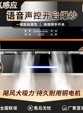 真美抽油烟机厨房家用大吸力油烟机双电机侧吸油烟机壁挂式自开合