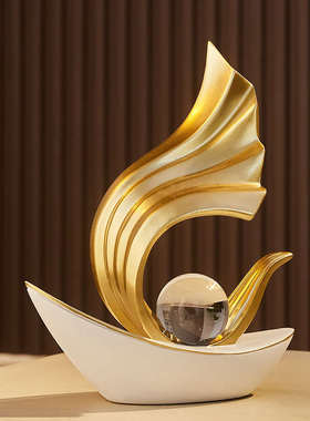 一帆风顺帆船摆件轻奢高档客厅装饰品电视柜酒柜办公室艺术高级感