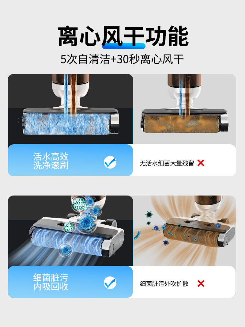 isweep洗地机拖吸扫一体机家用扫地拖地机吸尘三合一洗脱电动拖把-图0