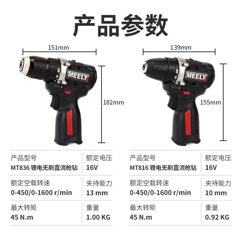 美力无刷充O电钻双充电锂电起子机大扭力电动螺丝刀手持家用手电