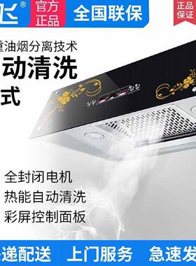 新飞中式油烟机家用小型厨房老式抽油烟机顶吸式大吸力油烟机特价