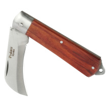 PD-994 stainless steel electrician knife bending edge electrician cutter exfoliating knife wood handle folding knife