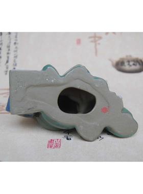 中式陶瓷悠然自得假山盆景摆件人物造景装饰品家居书桌台工艺品